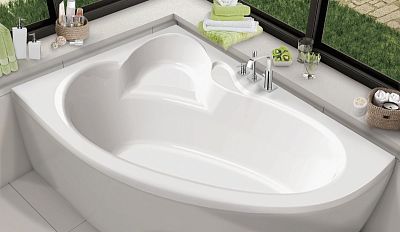 Atlant 160x105 L Асимметричная акриловая ванна C-bath фото 4