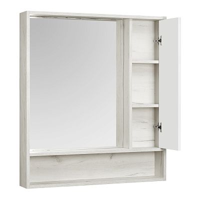 Зеркальный шкаф Aquaton Флай 80 белый, дуб крафт (1A237702FAX10) фото 1