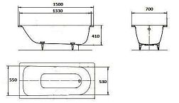 Ванна стальная Kaldewei Saniform plus 361-1 Easy-Clean Antislip 150x70