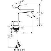 Смеситель для раковины Hansgrohe Metropol 110 32507700