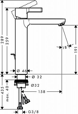 Смеситель для раковины Hansgrohe Metris S 31021000 Хром фото 3