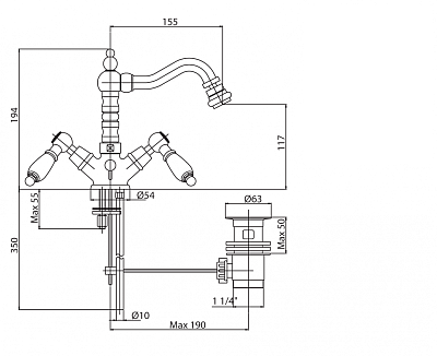 Смеситель для биде Cezares FIRST-BS2-03-Bi фото 2