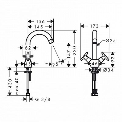 Смеситель для раковины Hansgrohe Logis Classic 71271000 хром фото 5