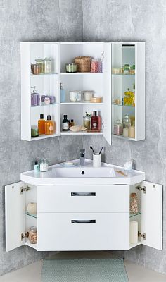 1A205601ANW70 тумба под раковину КАНТАРА угловая /78х78/ (дуб полярны) фото 11