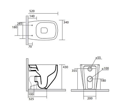 Унитаз приставной AXA White Jam 3312601 фото 2