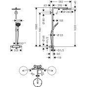Душевая система Hansgrohe Raindance Showerpipe 240 1jet P 27633140