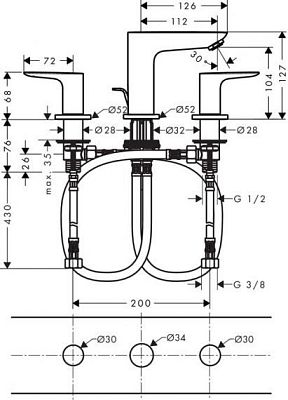 Смеситель для раковины Hansgrohe Talis E 71733990 фото 2