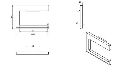 Бумагодержатель без крышки квадратный swing (38043A) фото 2