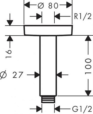 Потолочное подсоединение Hansgrohe S 27393990 фото 2