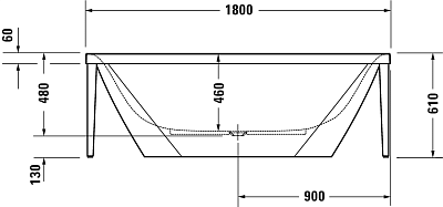 Акриловая свободностоящая ванна Duravit XViu 700443000B10000 белая фото 6