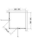 Душевой уголок 900*900*1950мм., стекло 6мм, цвет профиля матовый черный.