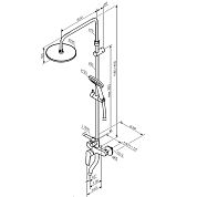 977740300 Jupiter душевая система с ванно-душевым смесителем, черный