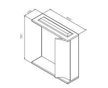 M80MPR0651WG Like, зеркало, частично-зеркальный шкаф, правый, 65 см, с подсветкой, белый, глянец, шт