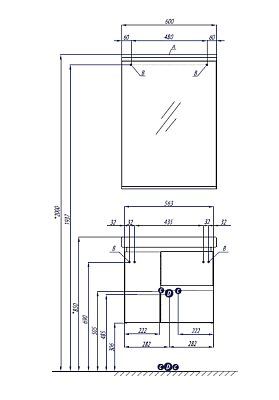 Тумба под раковину Aquaton Рене 80 белый, грецкий орех (1A222201NRC80) фото 2