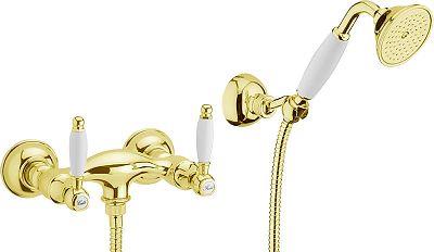 Смеситель для душа Webert Dorian DO760101 Золото/белый фото 1