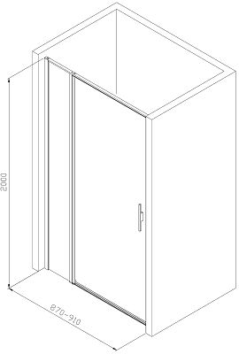 Душевая дверь Allen Brau Priority 90 3.31003.BBA черный браш фото 2