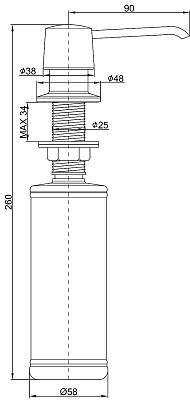 Дозатор для жидкого мыла SAUBER, D001-310, серый, Paulmark фото 2