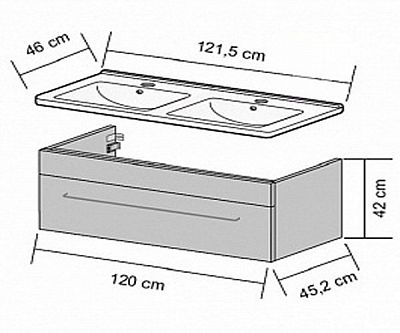 Тумба под умывальник Dreja ASTON FC 74886 фото 2