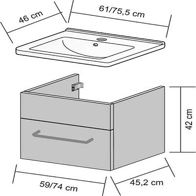 Тумба под умывальник Dreja ASTON S 70079 фото 2
