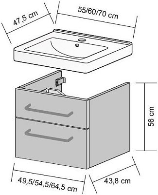 Тумба под умывальник Dreja Q MAX FC 68458 фото 2