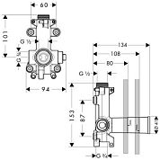Скрытая часть смесителя для душа Hansgrohe Axor ShowerCollection 28486180