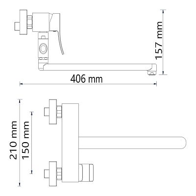 Exter 1602L Смеситель для ванны с длинным изливом фото 14