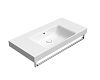 Раковина накладная/подвесная GSI NUBES 9651111 500 мм х 1000 мм, с отверстием под смеситель, с переливом, белая глянцевая фото 1