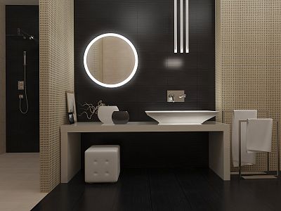 Зеркало для ванной с подсветкой Sfera LUNE D-80 фото 3
