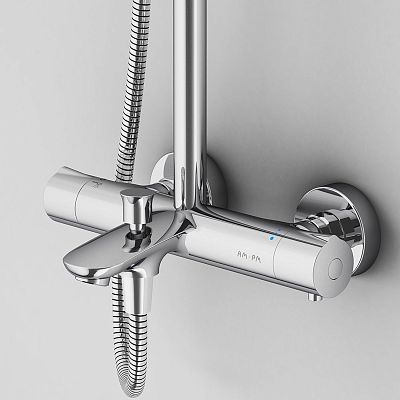 F0780564 Like душ.система, набор: смеситель д/ванны/душа с термостатом, верх.душ.d 250 мм, ручной ду фото 2