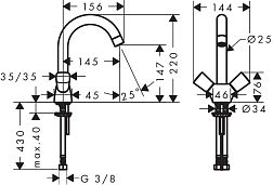 Смеситель для раковины Hansgrohe Logis 71221000
