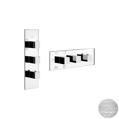 Смеситель и селектором Gessi Quadro Wellness 43012-707 шлифованный черный металл фото 1