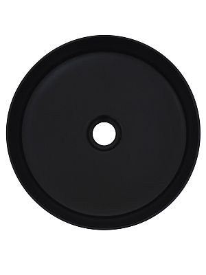 AQM5012 Раковина накладная круглая, цвет черный матовый. 355x355x120 фото 3