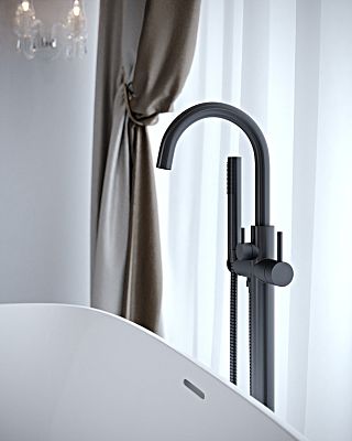 Смеситель напольный для ванны с душем Timo Saona черный (2310/03Y-CR) фото 3