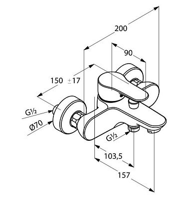 326530575 смеситель OBJEKTA для ванны/душа (хром) фото 2