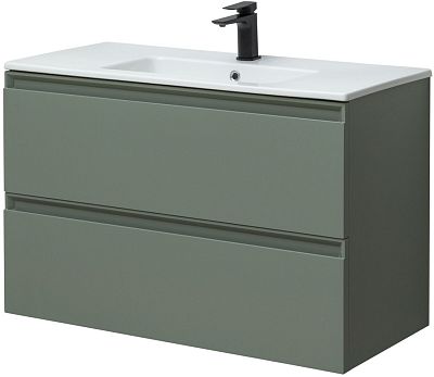 Тумба под раковину Allen Brau Eclipse 100 1.E1003.CGM олива матовый фото 7