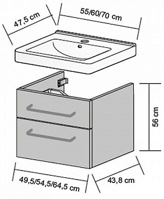 Тумба под умывальник Dreja Q MAX S 61251 фото 2