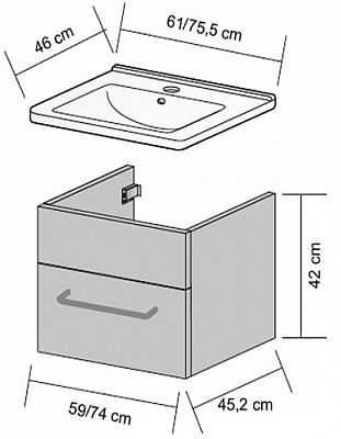 Тумба под умывальник Dreja ASTON 70222 фото 2