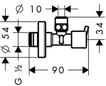 Вентиль угловой Hansgrohe Metropol S 13901000