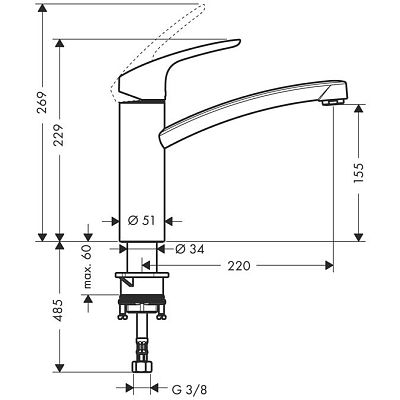 Смеситель Hansgrohe Focus 31806000 фото 2