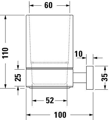 Держатель стакана Duravit Karree 0099511000 хром фото 5