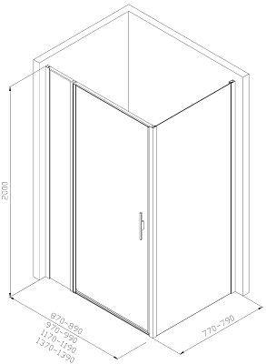 Душевой уголок Allen Brau Priority 120x80 3.31007.00 + 3.31013.00 хром фото 2