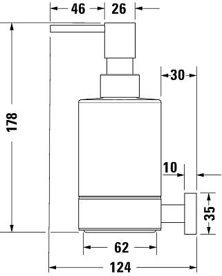 Дозатор жидкого мыла Duravit Karree 0099541000 хром фото 5