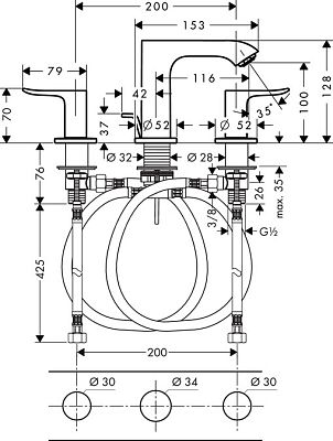 Смеситель для раковины Hansgrohe Metris 31083000 Хром фото 3