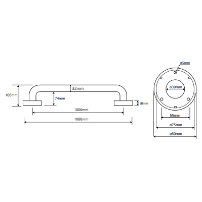 Поручень для ванной Bemeta Help Program 301101004 лак фото 2