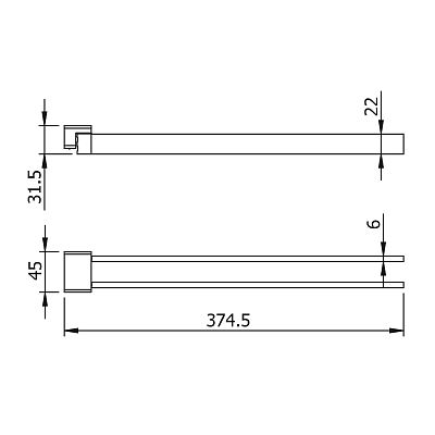 Полотенцедержатель двойной поворотный (11308A) фото 2