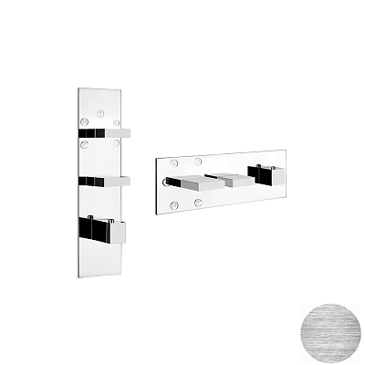Смеситель и селектором Gessi Rettangolo Wellness 43032-707 шлифованный черный металл фото 1