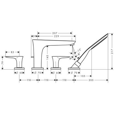 Смеситель на край ванны Hansgrohe PuraVida 15446000 хром фото 3