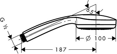 Душевая лейка Hansgrohe Croma 100 1jet 28580000 фото 2