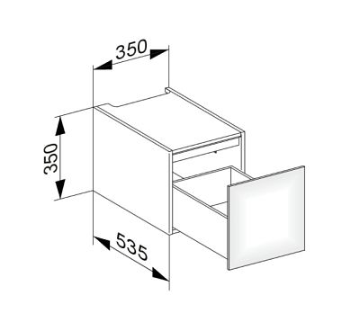 Модуль нижнего шкафа KEUCO EDITION 11 31310 140000 для встройки снизу, с одним выдвижным ящиком, корпус матовый лак/фасад глянцевое стекло, трюфель фото 3