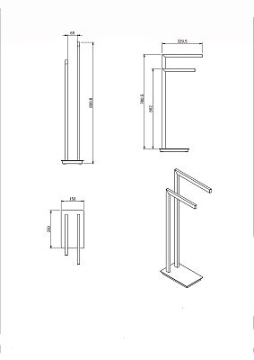 Стойка напол. с 2-ным полотенцедер. (70381) фото 2